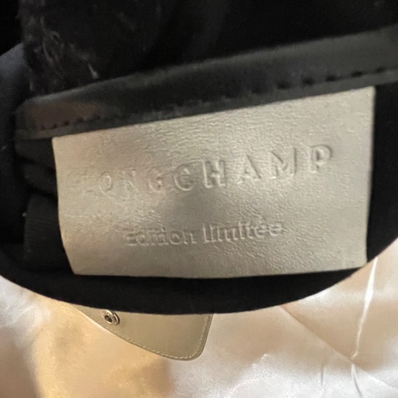 RARE Longchamp Le Pliage Christmas Edition Handbag – Velvet Corduroy Mirror Tote - Picture 2 of 6